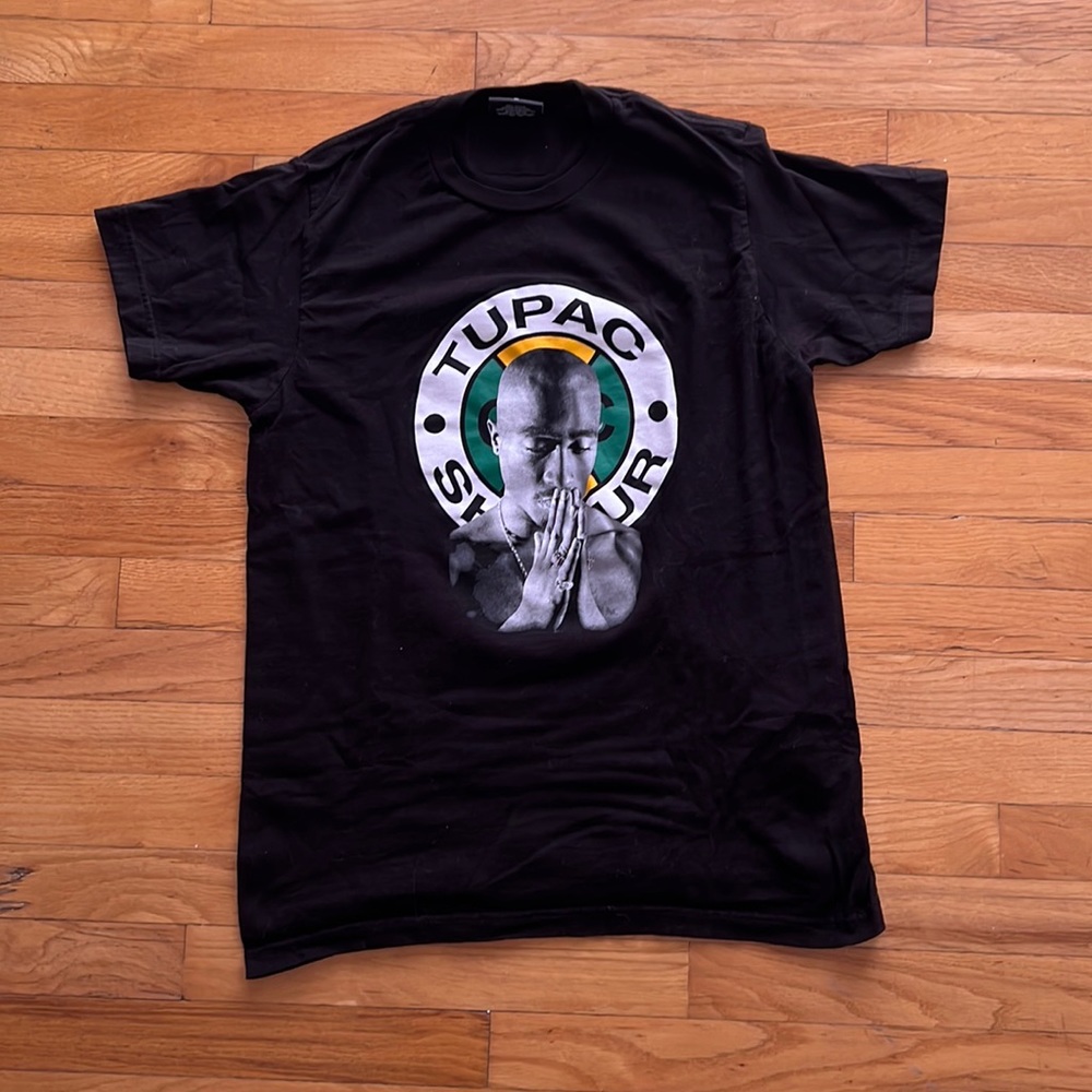 Cross Colours x Tupac Graphic Black T-Shirt - Mens Medium
